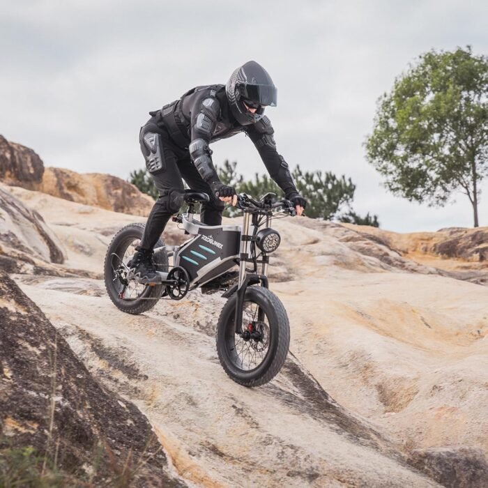 RZOGUWEX Electric Bicycle，20 Inch Off-Road EBIKE for Adults with 48V 25AH Detachable Lithium Ion Battery, 7 Speed Snow Bike with Dual Shock Absorbers and Brush-less Motor - Image 4