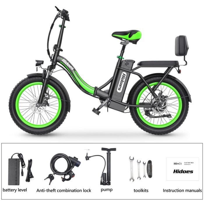 HIDOES C1 Foldable City Electric Bike 20 Inches, 48V 13Ah, 750W Electric Hybrid Bicycle - Image 6