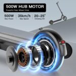 iScooter X10 electric scooter for adults, 500W brushless motor, Battery Life upto 45km - Image 4